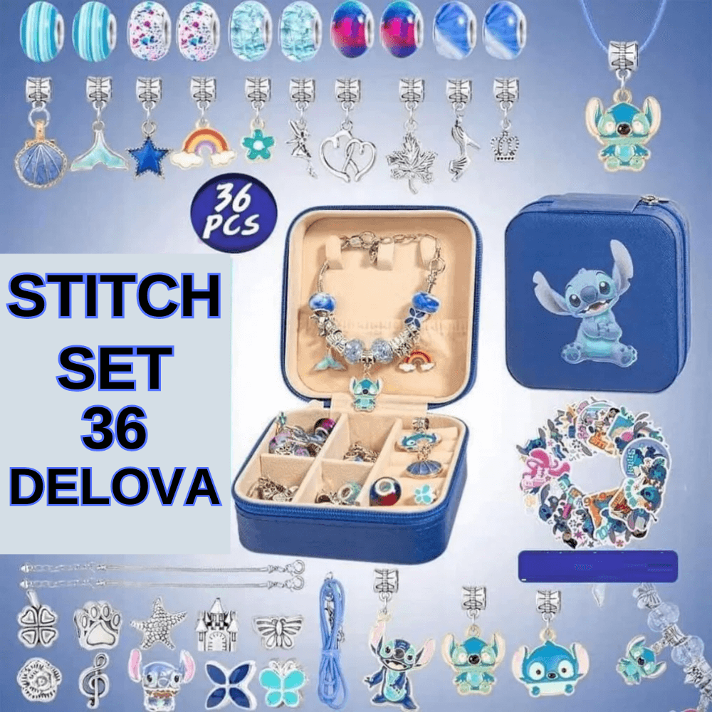 STITCH komplet za izradu nakita za devojčice – 36 delova + narukvice ...